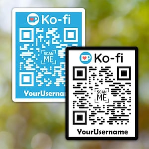 Custom Ko-fi Sticker QR Code | Custom QR Code | Personalised Ko-fi Sticker | Custom Social Media Sticker | Vinyl Sticker