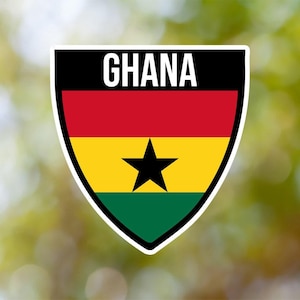 Ghana Sticker Shield Waterproof for Laptop, Car, Book, Water Bottle, Helmet, Toolbox