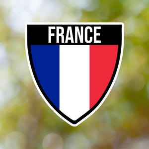 Adesivo Francia Scudo impermeabile per computer portatile, auto, libro, bottiglia d'acqua, casco, cassetta degli attrezzi