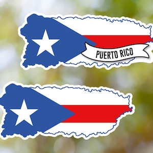Puerto Rico Sticker Country Shaped Waterproof for Laptop, Car, Book, Water Bottle, Helmet, Toolbox