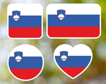Slovenia Sticker Geometric for Laptop, Car, Book, Water Bottle, Helmet, Toolbox [Multiple Shapes]