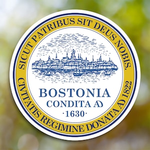 Boston sticker, stad sticker vinyl sticker, voor laptop auto, boek, bidon, helm, reistas, ...