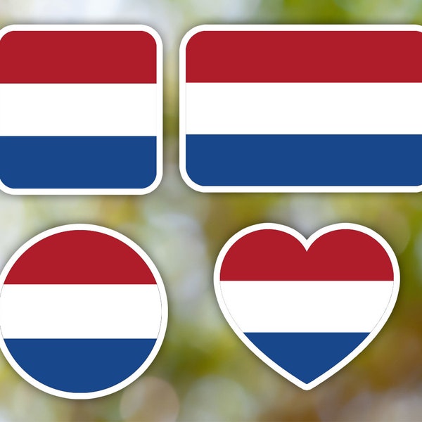 Netherlands Sticker Geometric for Laptop, Car, Book, Water Bottle, Helmet, Toolbox [Multiple Shapes]