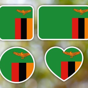 Zambia Sticker Geometric for Laptop, Car, Book, Water Bottle, Helmet, Toolbox [Multiple Shapes]