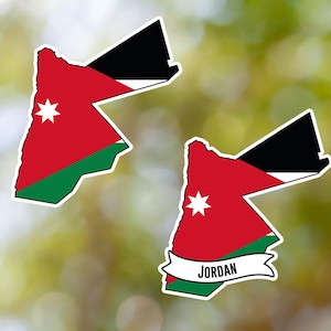 Jordan Sticker Country Shaped Waterproof for Laptop, Car, Book, Water Bottle, Helmet, Toolbox