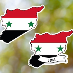 Syria Sticker Country Shaped Waterproof for Laptop, Car, Book, Water Bottle, Helmet, Toolbox