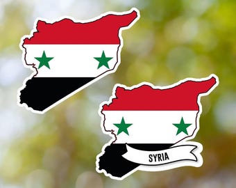 Syria Sticker Country Shaped Waterproof for Laptop, Car, Book, Water Bottle, Helmet, Toolbox