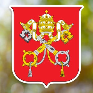 Adesivo con stemma del Vaticano, decalcomania in vinile, per computer portatile, auto, libro, bottiglia d'acqua, casco, borsa da viaggio, ...