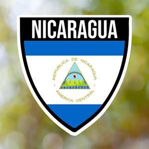 Nicaragua sticker schild waterdicht voor laptop, auto, boek, bidon, helm, gereedschapskist