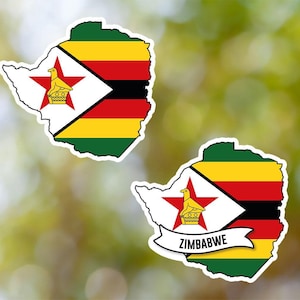 Zimbabwe Sticker Country Shaped Waterproof for Laptop, Car, Book, Water Bottle, Helmet, Toolbox
