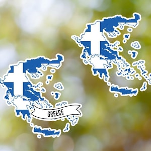 Adesivo Grecia a forma di paese impermeabile per laptop, auto, libro, bottiglia d'acqua, casco, cassetta degli attrezzi