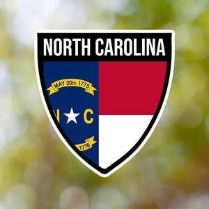 North Carolina Sticker Shield Waterproof for Laptop, Car, Book, Water Bottle, Helmet, Toolbox
