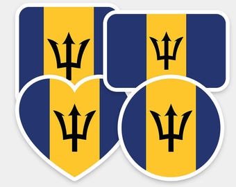 Barbados Sticker Geometric for Laptop, Car, Book, Water Bottle, Helmet, Toolbox [Multiple Shapes]
