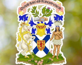 Pegatina del escudo de armas de Canadá y Nueva Escocia, calcomanía de vinilo, para computadora portátil, automóvil, libro, botella de agua, casco, bolsa de viaje, ...