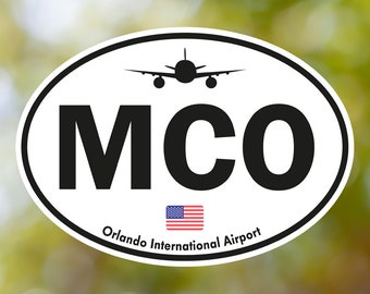 Pegatina ovalada vintage de Orlando, pegatina para equipaje de aeropuerto de EE. UU., resistente al agua, para maletas, coches, libros, botellas de agua, cascos y cajas de herramientas