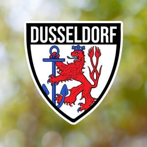 Adhesivo de vinilo de Dusseldorf resistente al agua para ordenador portátil, coche, libro, botella de agua, casco y caja de herramientas