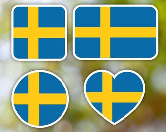 Sweden Sticker Geometric for Laptop, Car, Book, Water Bottle, Helmet, Toolbox [Multiple Shapes]