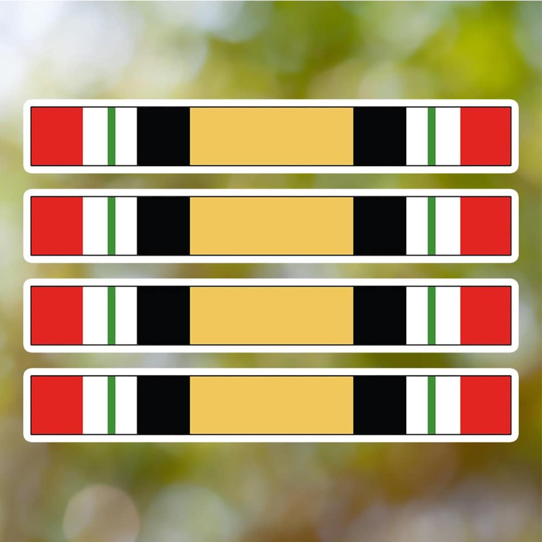 Iraq Ribon Pack of 4 Iraq Campaing Medal Ribbon Stickers Waterproof for Laptop ...