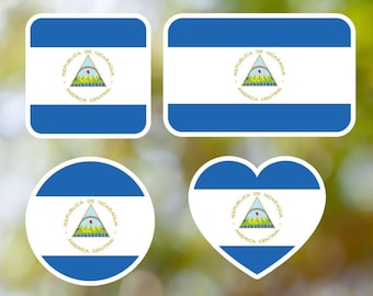 Pegatinas geométricas de Nicaragua para ordenador portátil, coche, libro, botella de agua, casco, caja de herramientas [varias formas]