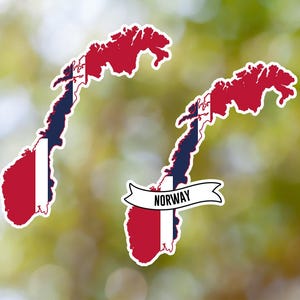 Norway Sticker Country Shaped Waterproof for Laptop, Car, Book, Water Bottle, Helmet, Toolbox