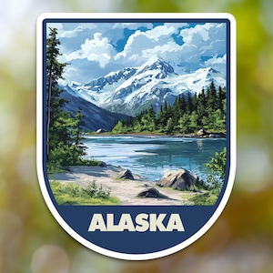 Alaska Sticker, Alaska Decal, for Laptop Car, Book, Water Bottle, Helmet, Travel Bag, ...