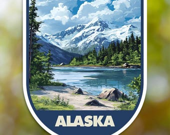 Alaska Sticker, Alaska Decal, for Laptop Car, Book, Water Bottle, Helmet, Travel Bag, ...