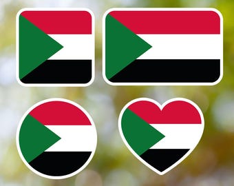 Sudan Sticker Geometric for Laptop, Car, Book, Water Bottle, Helmet, Toolbox [Multiple Shapes]