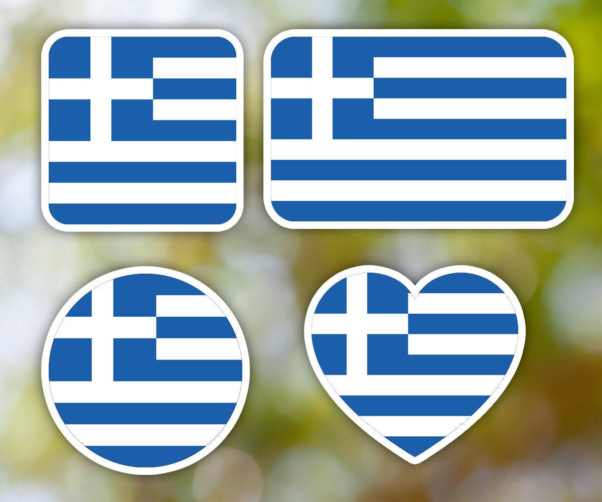 Greece Sticker Geometric for Laptop, Car, Book, Water Bottle, Helmet, Toolbox [Multiple Shapes]