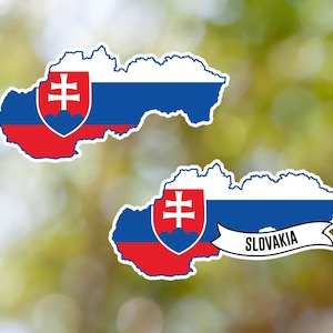 Slovakia Sticker Country Shaped Waterproof for Laptop, Car, Book, Water Bottle, Helmet, Toolbox