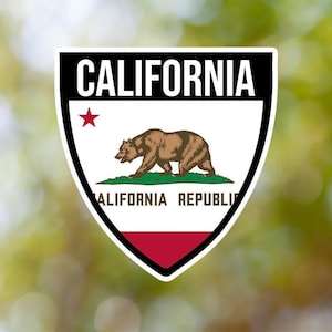 California Sticker Shield Waterproof for Laptop, Car, Book, Water Bottle, Helmet, Toolbox