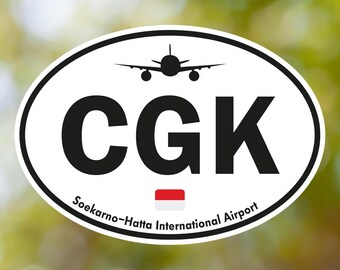 CGK スカルノ・ハッタ ステッカー 楕円形 ヴィンテージ インドネシア