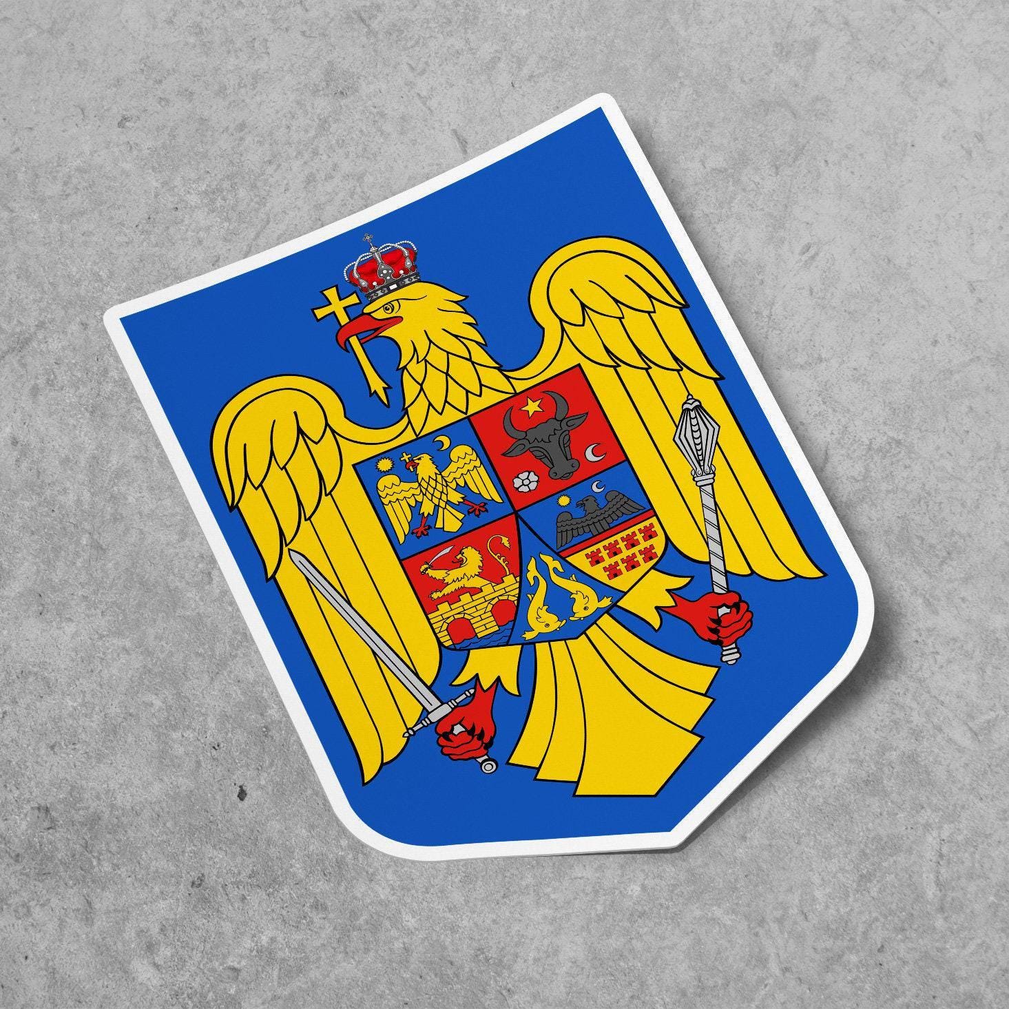 Roumanie România Romania RO vignette pays autocollant drapeau EU Europe