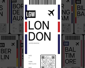 LGW London Airport-sticker, bagagesticker Verenigd Koninkrijk, koffersticker voor reizen