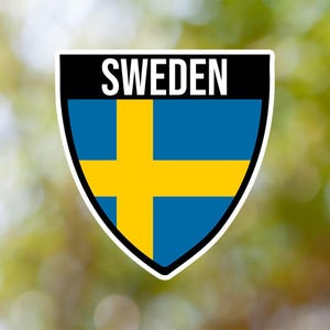 Sweden Sticker Shield Waterproof for Laptop, Car, Book, Water Bottle, Helmet, Toolbox