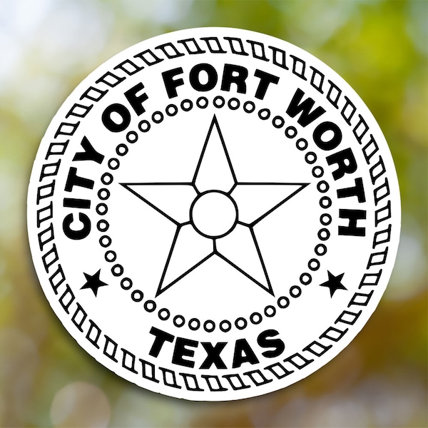 Fort Worth Sticker, City Sticker Vinyl Decal, for Laptop Car, Book, Water Bottle, Helmet, Travel Bag, ...