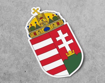 Pegatina del escudo de armas de Hungría, calcomanía de vinilo, para computadora portátil, automóvil, libro, botella de agua, casco, bolsa de viaje, ...