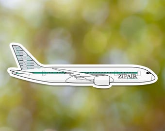 Adesivo Boeing 787, adesivo de avião Zipair à prova d'água para mala, carro, livro, garrafa de água, capacete, caixa de ferramentas