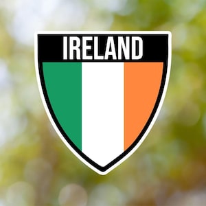 Ireland Sticker Shield Waterproof for Laptop, Car, Book, Water Bottle, Helmet, Toolbox