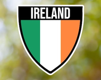 Ireland Sticker Shield Waterproof for Laptop, Car, Book, Water Bottle, Helmet, Toolbox