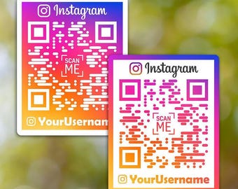 Código QR de calcomanía de Instagram personalizada / Código QR personalizado / Calcomanía personalizada de Instagram / Calcomanía personalizada para redes sociales / Calcomanía de vinilo