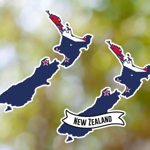 New Zealand Sticker Country Shaped Waterproof for Laptop, Car, Book, Water Bottle, Helmet, Toolbox