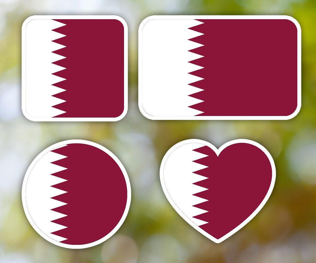 Back Sticker Qatar Qatar Sticker Geometric for Laptop, Car, Book, Water Bottle, Helmet ...