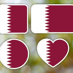 Adesivo Qatar geometrico per laptop, auto, libro, bottiglia d&#39;acqua, casco, cassetta degli attrezzi [forme multiple]