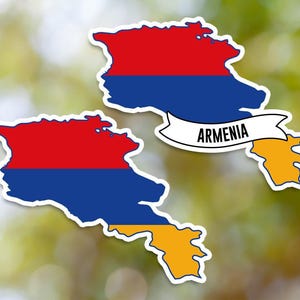 Armenia Sticker Country Shaped Waterproof for Laptop, Car, Book, Water Bottle, Helmet, Toolbox