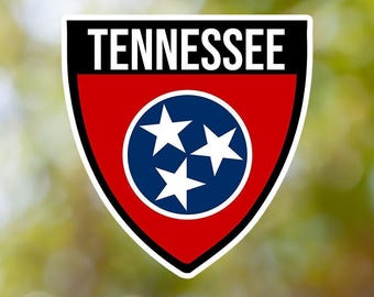Tennessee Sticker Shield Waterproof for Laptop, Car, Book, Water Bottle, Helmet, Toolbox