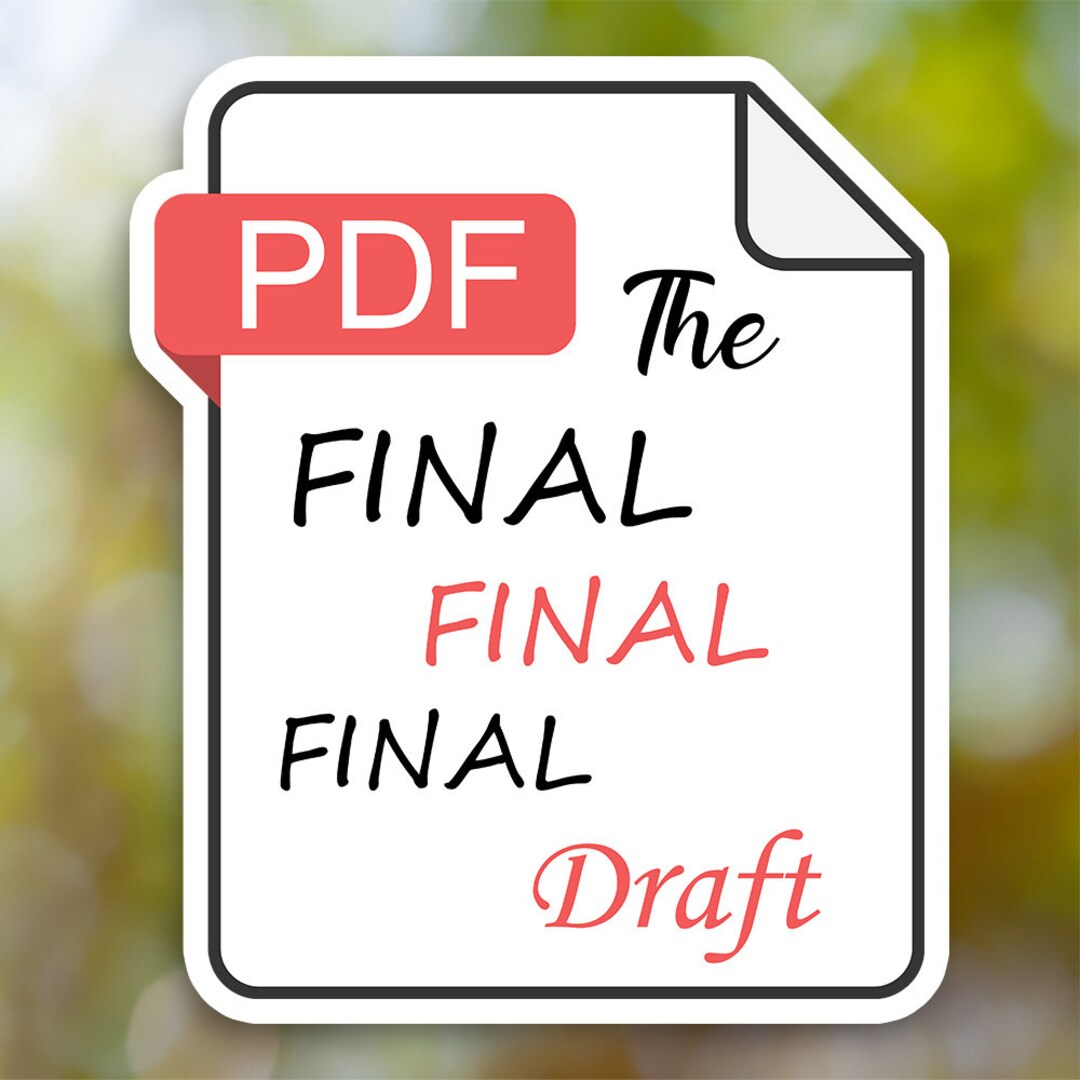PDF Final Draft Meme Sticker, Meme Vinyl, Meme Decal, for Laptop Car ...