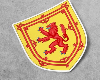Scotland Coat of Arms Sticker, Vinyl Decal, for Laptop Car, Book, Water Bottle, Helmet, Travel Bag, ...