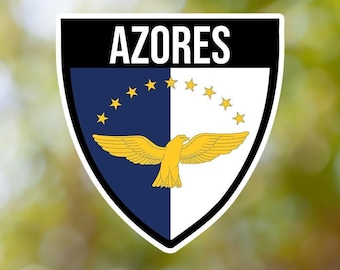 Adhesivo de las Azores resistente al agua para ordenador portátil, coche, libro, botella de agua, casco y caja de herramientas