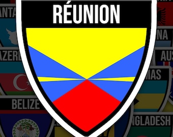 Réunion Sticker Shield Waterproof for Laptop, Car, Book, Water Bottle, Helmet, Toolbox