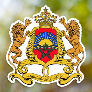 Adesivo con stemma del Marocco, decalcomania in vinile, per computer portatile, auto, libro, bottiglia d'acqua, casco, borsa da viaggio, ...